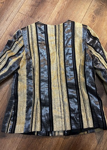 Kadın çizgili desenli şık ceket - Görsel 6