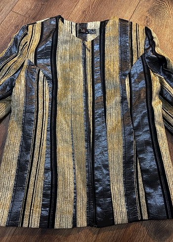 Kadın çizgili desenli şık ceket - Görsel 5