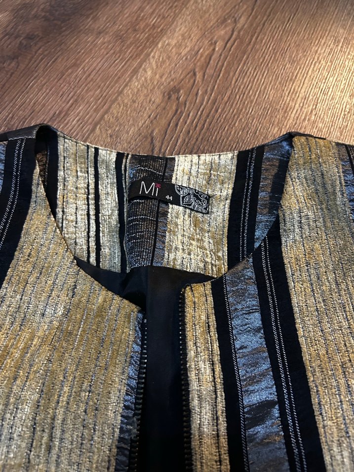 Kadın çizgili desenli şık ceket - Görsel 3