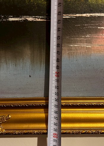 Altın Varaklı çerçeveli vintage  manzara tablosu - Görsel 5