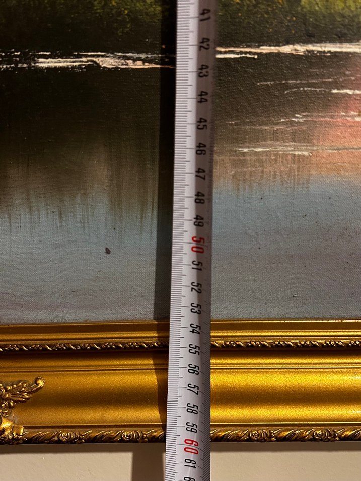 Altın Varaklı çerçeveli vintage  manzara tablosu - Görsel 5