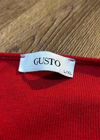 Gusto şık triko kırmızı bluz - Görsel 7