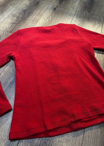 Gusto şık triko kırmızı bluz - Görsel 6