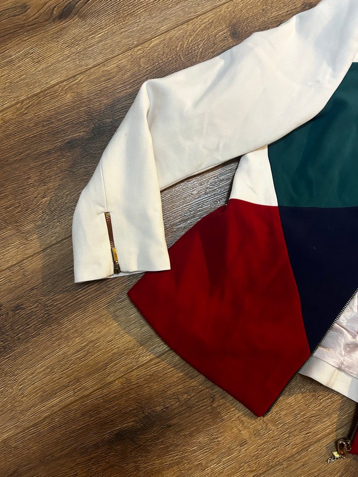 Kadın Çok Renkli Fermuarlı şık Ceket - Görsel 3