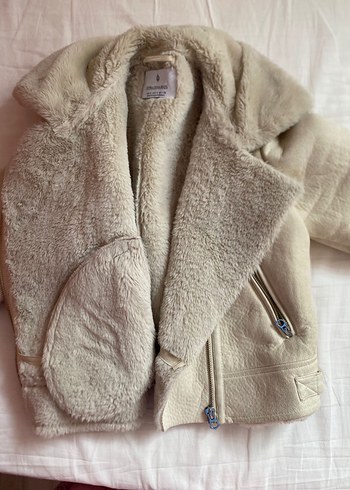 Bej Süet Kürklü Kadın Ceket - Görsel 3