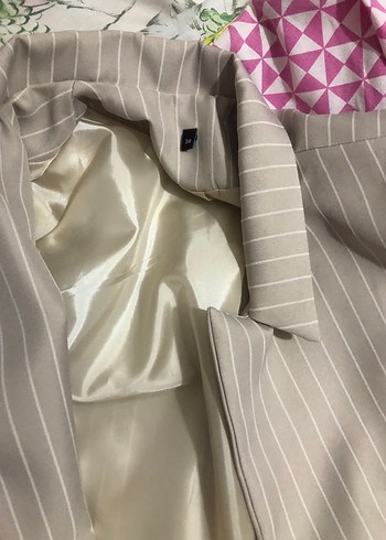 Bej Düğmeli Kadın Blazer Ceket - Görsel 4