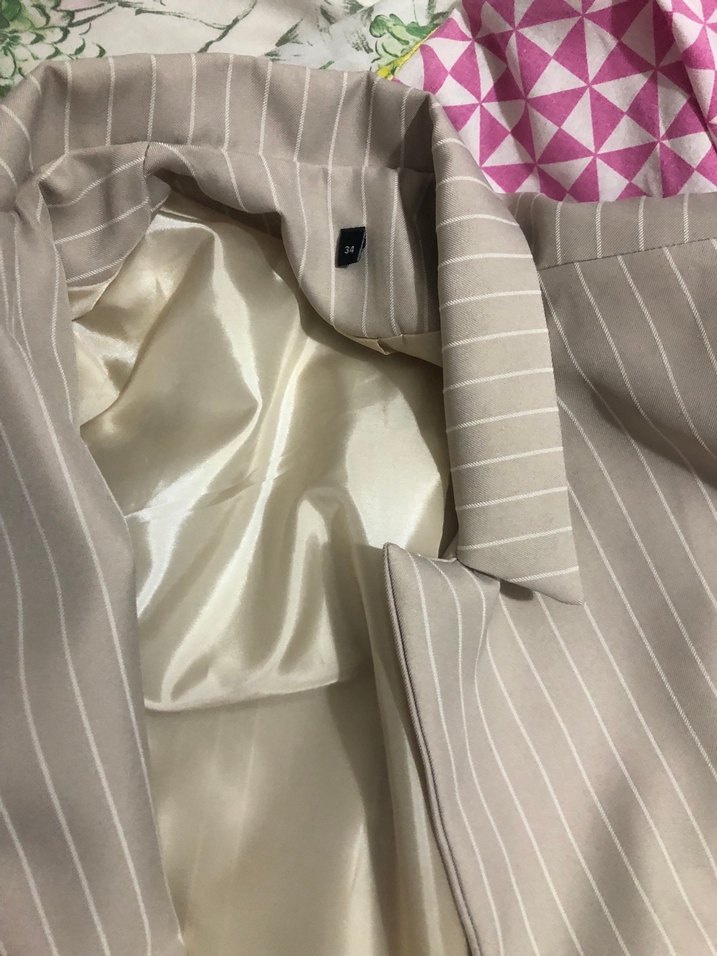 Bej Düğmeli Kadın Blazer Ceket - Görsel 4