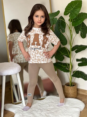Gap Leopar Detaylı Tayt Takım