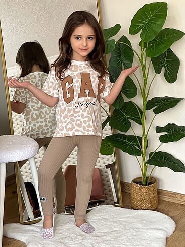 Gap Gap Leopar Detaylı Tayt Takım