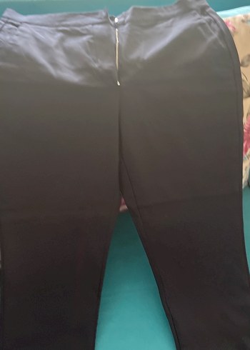 m Beden gri Renk Lacivert Kadın Midi Kumaş Pantolon Fermuarlı