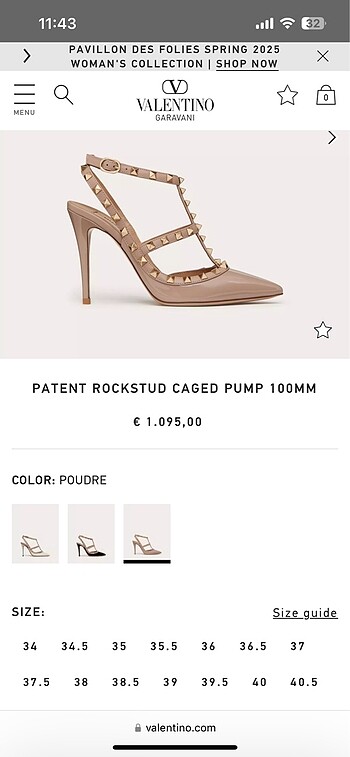 Valentino Valentino stiletto ithal 38 beden