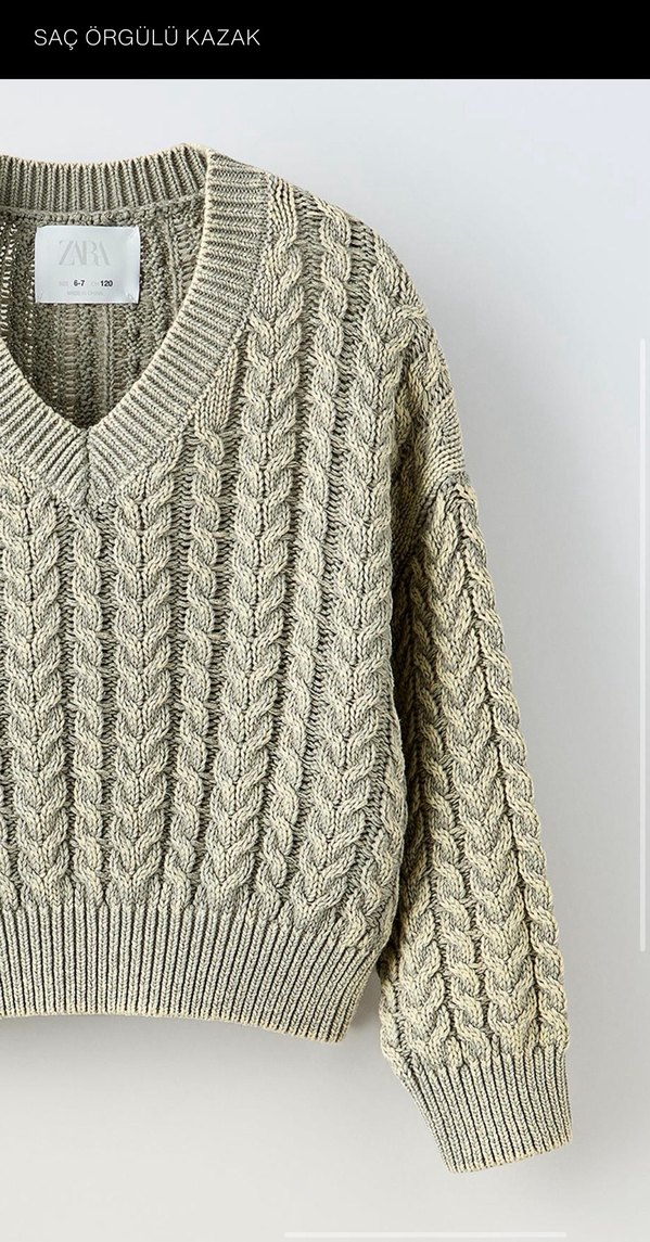 ZARA Saç Örgü Kazak - Görsel 2