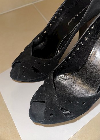 Siyah Platform Topuklu Gece Ayakkabısı - Görsel 3