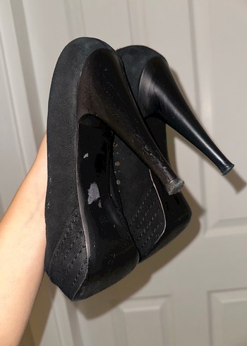 Siyah Platform Topuklu Gece Ayakkabısı - Görsel 5