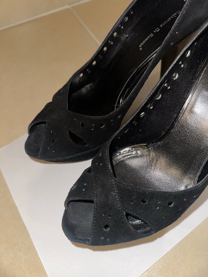 Siyah Platform Topuklu Gece Ayakkabısı - Görsel 3