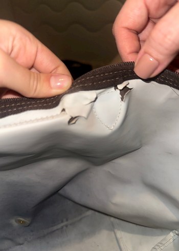 Orijinal Longchamp L Kahverengi Omuz Çantası - Görsel 7