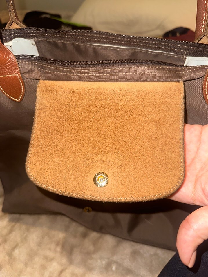 Orijinal Longchamp L Kahverengi Omuz Çantası - Görsel 3