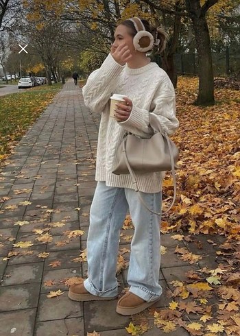 Geniş Kesim Örgü Kadın Kazak - Görsel 2