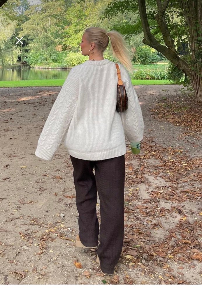 Geniş Kesim Örgü Kadın Kazak - Görsel 5