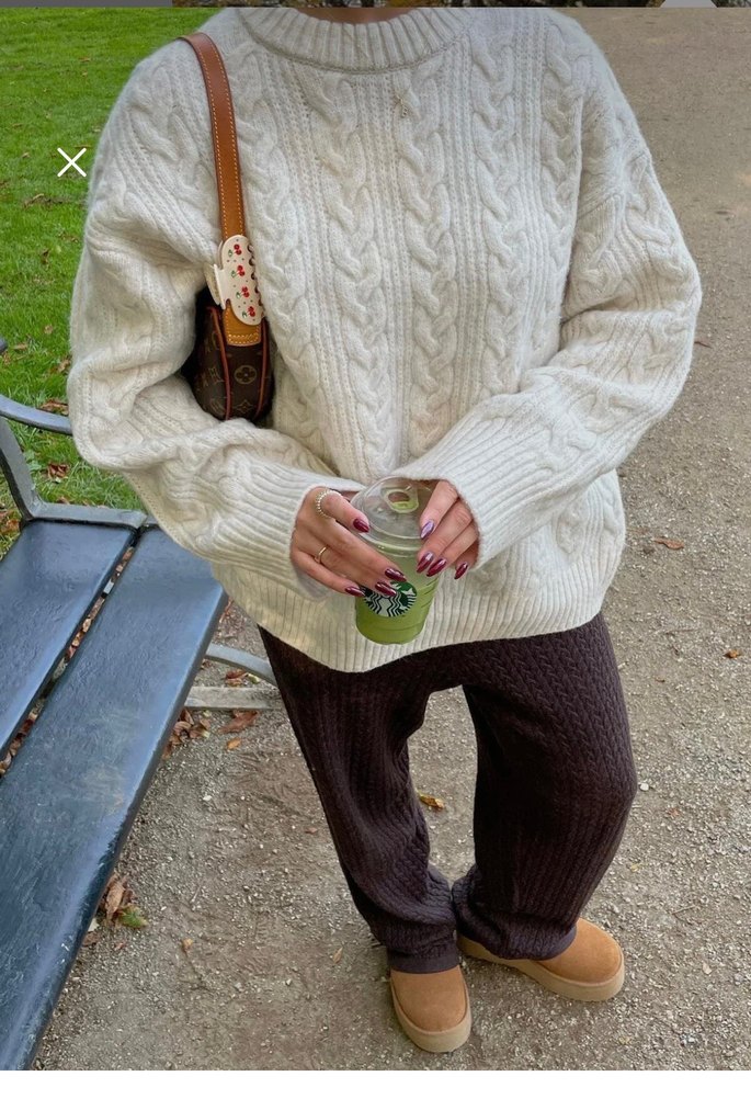 Geniş Kesim Örgü Kadın Kazak - Görsel 3