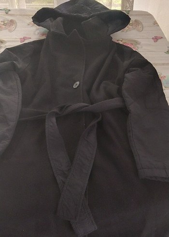 Düğmeli Gri Ekose Midi Kadın Kaban - Görsel 5