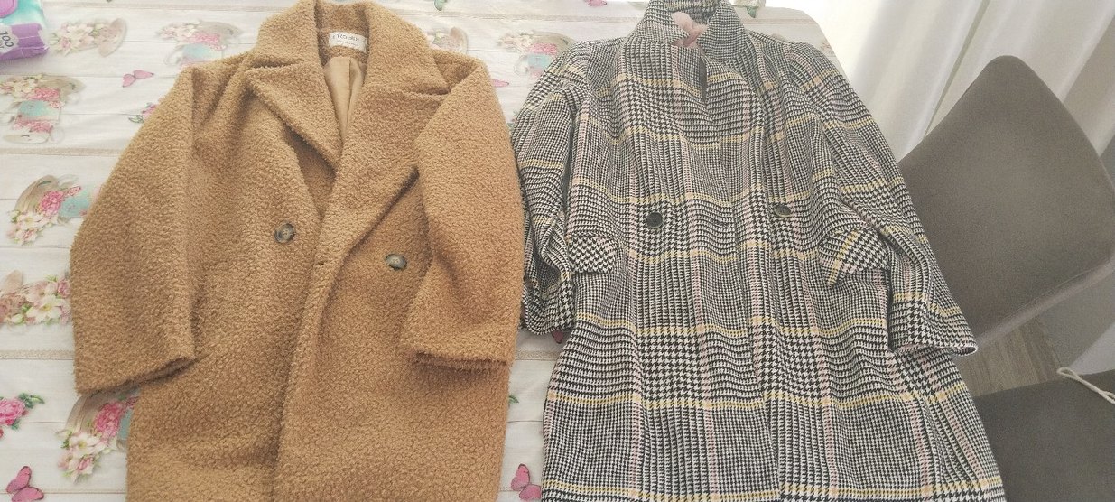 Düğmeli Gri Ekose Midi Kadın Kaban - Görsel 3