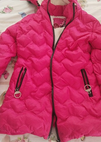 Kız Çocuk Renkli Kürklü Mont - Görsel 3