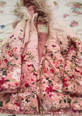 Kız Çocuk Renkli Kürklü Mont - Görsel 4