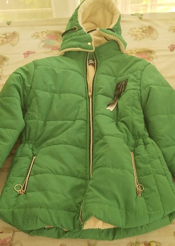 Kız Çocuk Renkli Kürklü Mont - Görsel 6