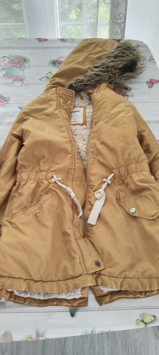 Kız Çocuk Renkli Kürklü Mont - Görsel 5