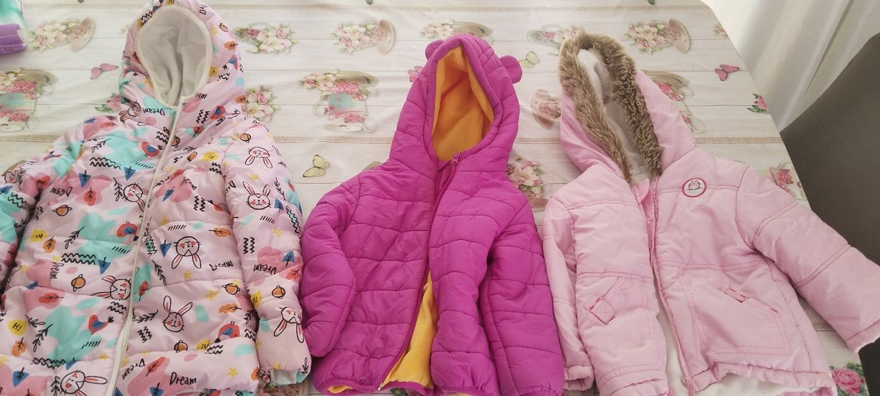 Kız Çocuk Kapüşonlu Pembe Mont - Görsel 3