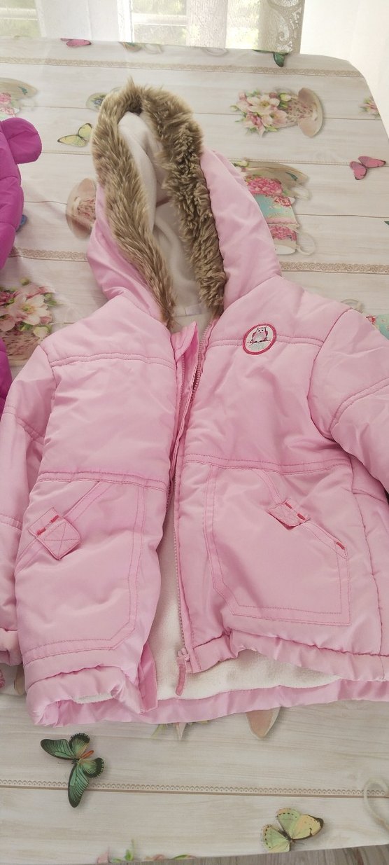 Kız Çocuk Kapüşonlu Pembe Mont - Görsel 2