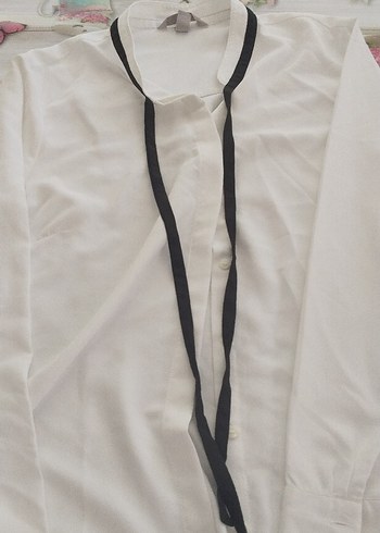 Kadın Beyaz Pamuklu Midi Gömlek - Görsel 2