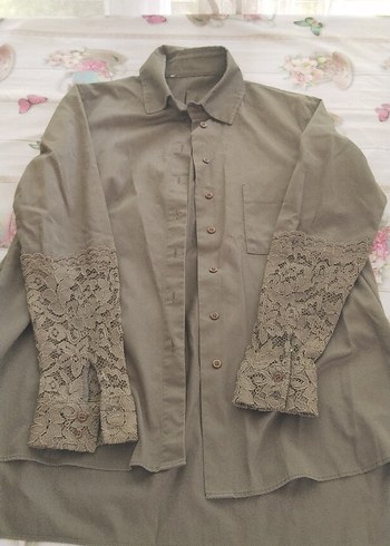 Kadın Beyaz Pamuklu Midi Gömlek - Görsel 3