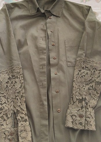 Kadın Beyaz Pamuklu Midi Gömlek - Görsel 4