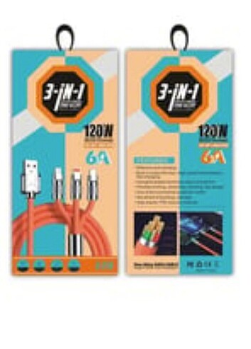 FİOPLUS TYPE-C - LIGHTNING - MICRO USB 120W 6A 3-IN-1 ÇOKLU ŞARJ