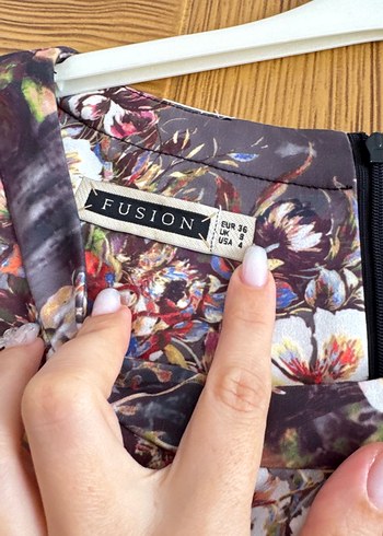 36 Beden çeşitli Renk Fusion Çiçek Desenli Midi Bohem Elbise