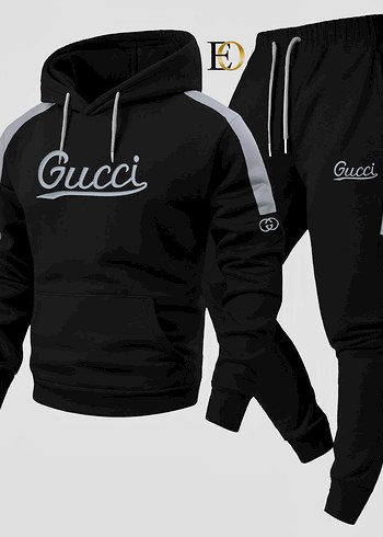 Erkek Siyah Kapüşonlu Eşofman Takımı - Görsel 2