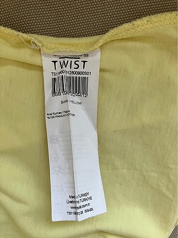 s Beden sarı Renk Twist tshirt