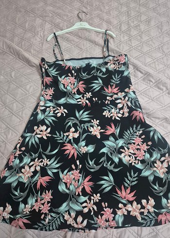 H&M Çiçek Desenli Askılı Mini Elbise