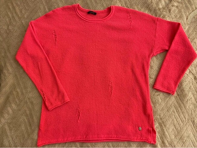 12-13 Yaş Beden pembe Renk Tyess neon kazak #bgstore