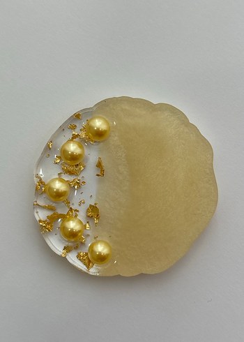 Epoksi İnci Detaylı Altın Varaklı Hediyelik Magnet - Görsel 5