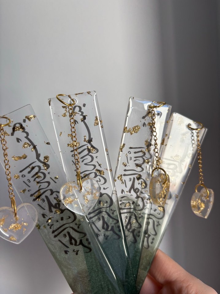 Epoksi Kalp Detaylı Kitap Ayracı - Görsel 2