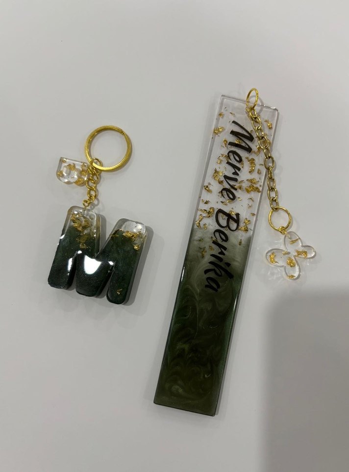 Epoksi Öğretmenler Gününe Özel Anahtarlık Kitap Ayracı Seti - Görsel 2