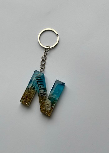 Epoksi Deniz Temalı Harf Anahtarlık - Görsel 3