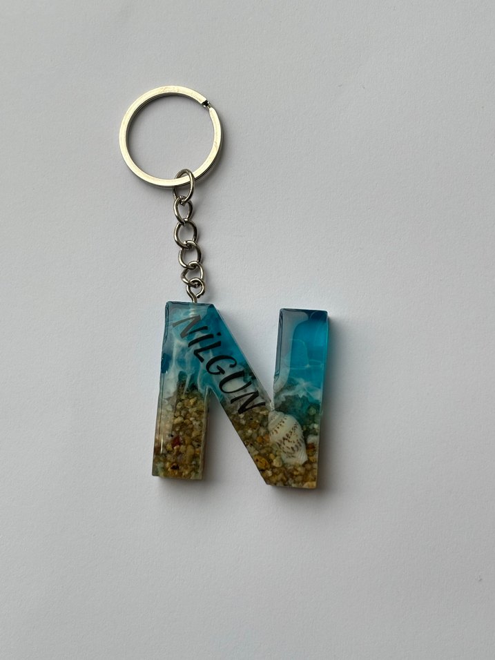 Epoksi Deniz Temalı Harf Anahtarlık - Görsel 2