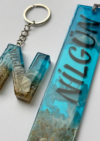 Epoksi Deniz Temalı Kitap Ayracı Ve Anahtarık İkili Set - Görsel 2