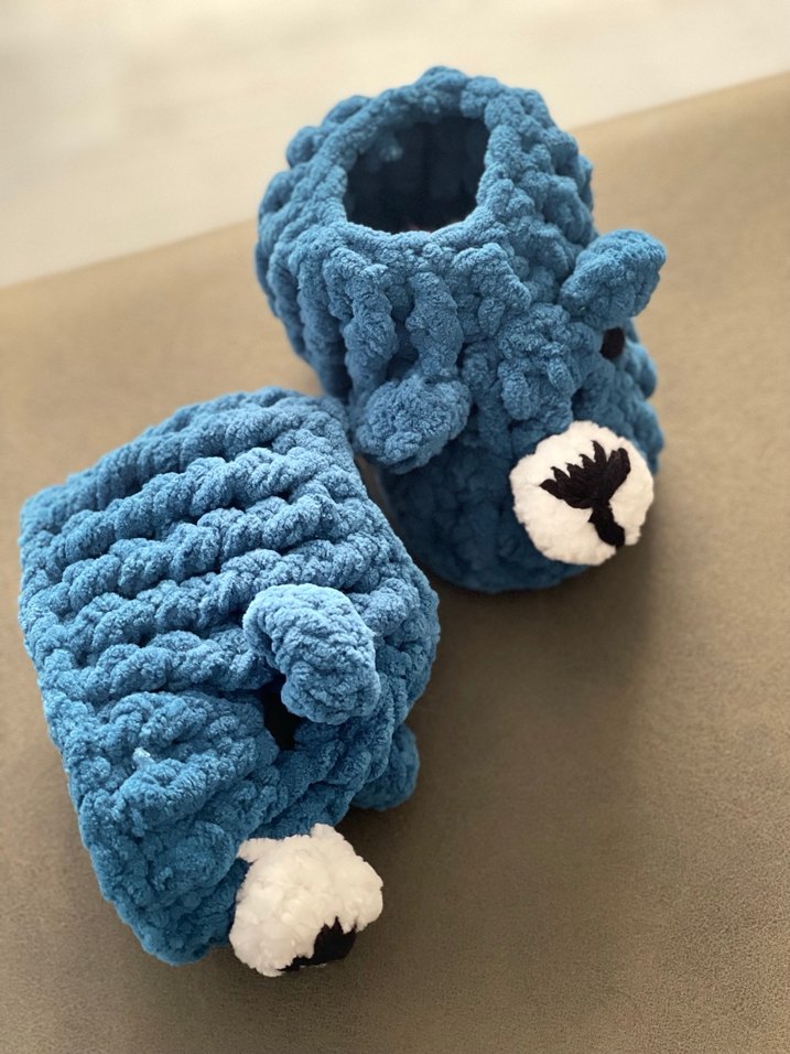 Mavi Örgü Erkek Bebek Kıyafet Seti - Görsel 5