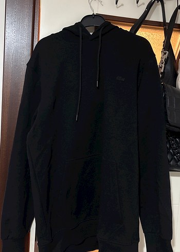 Siyah Kapüşonlu Erkek Sweatshirt