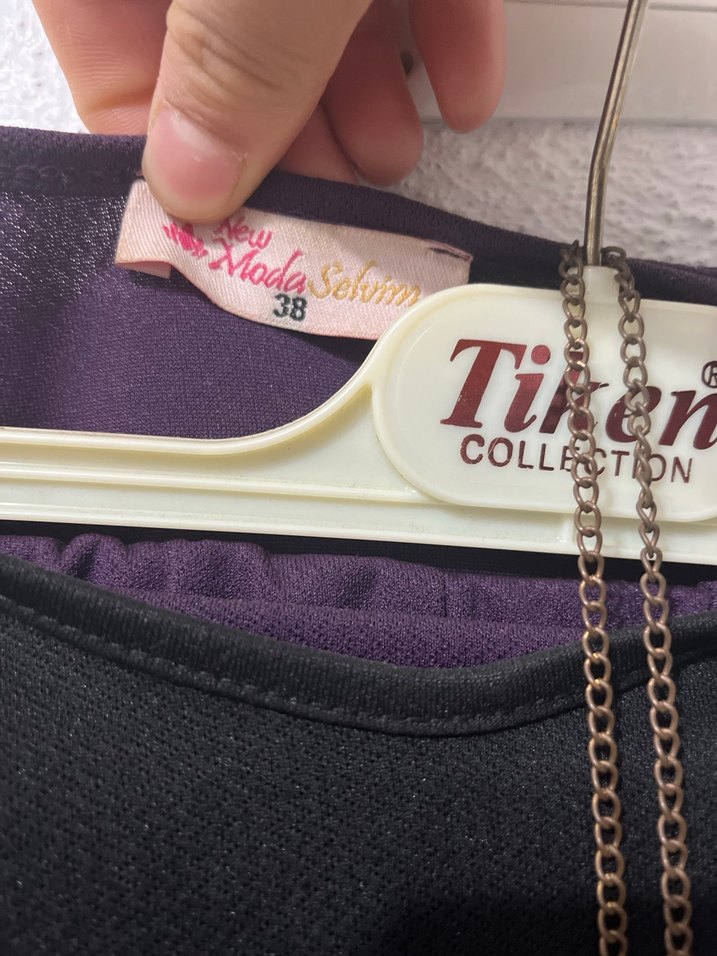 Mor Uzun Kollu Gotik Kadın takım tunik pantolon - Görsel 2